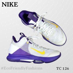 Nike Lebron Witness 4 IV Lakers White Voltage Purple Athletic Sneakers Size 10.5